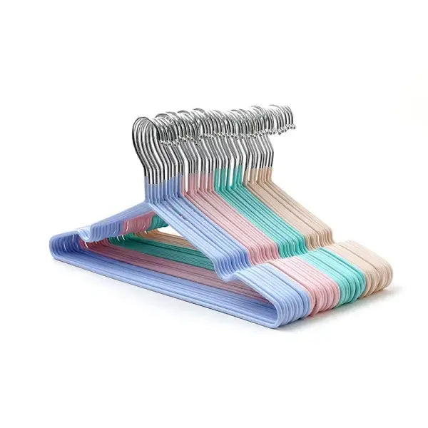10-Pack Metal Traceless Hangers: Non-Slip, Heavy-Duty Space Savers for Bedroom Closets