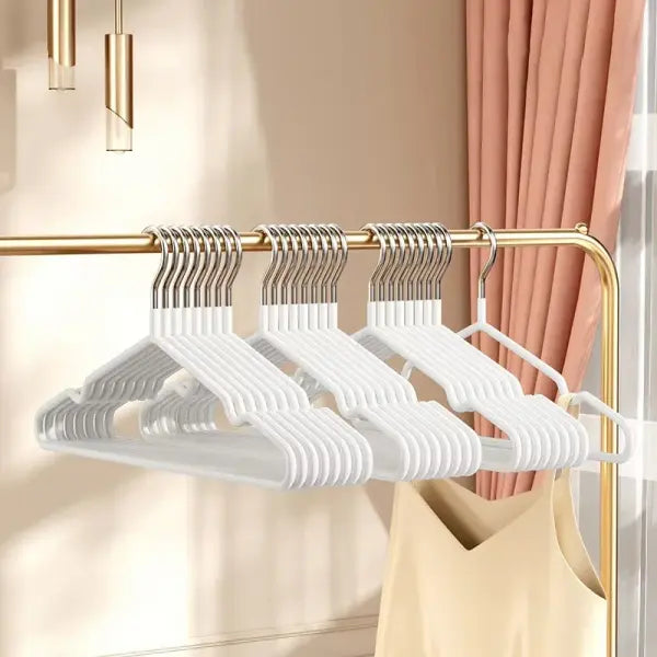 10-Pack Metal Traceless Hangers: Non-Slip, Heavy-Duty Space Savers for Bedroom Closets
