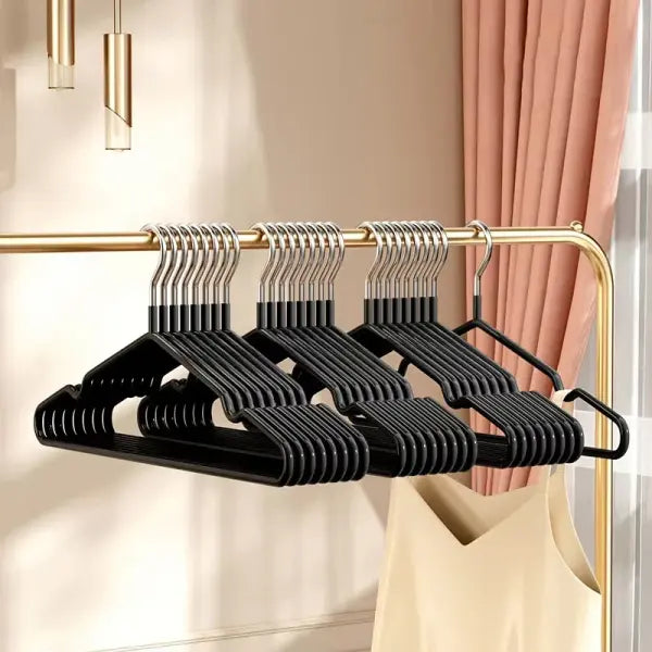 10-Pack Metal Traceless Hangers: Non-Slip, Heavy-Duty Space Savers for Bedroom Closets