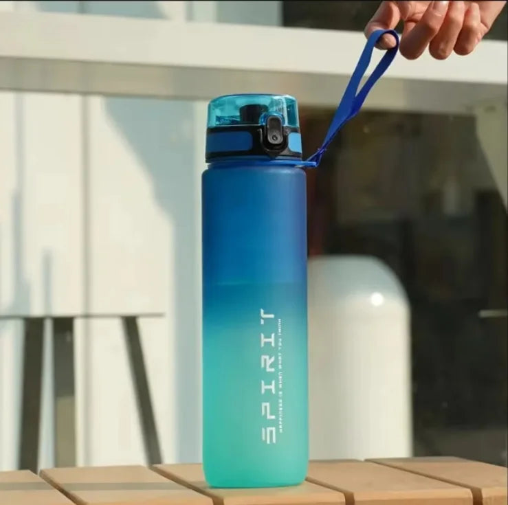 1 Liter Large Capacity Sports Water Bottle Leak Proof Colorful Plastic Cup Drinking Outdoor Travel Portable Gym Fitness Jugs