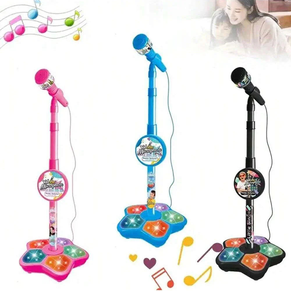Kids Karaoke Microphone Stand with LED Lights