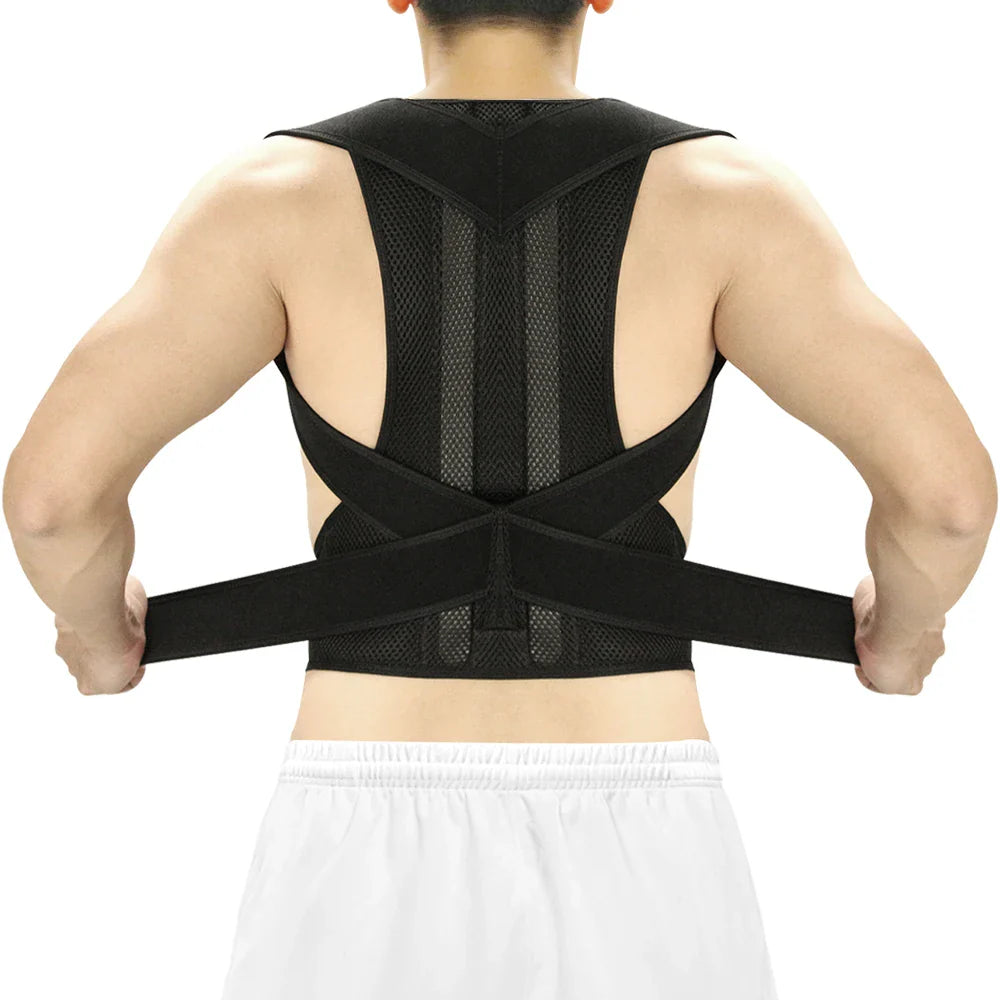 Adjustable Upper Back Posture Corrector Brace – Clavicle Support Shoulder Strap for Back Straightening and Posture Improvement