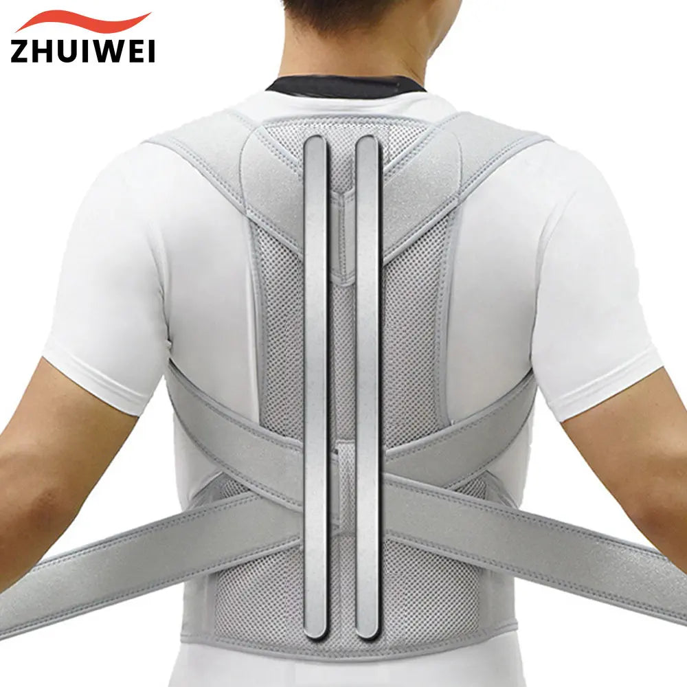 Adjustable Upper Back Posture Corrector Brace – Clavicle Support Shoulder Strap for Back Straightening and Posture Improvement