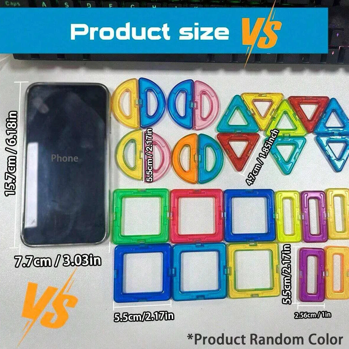 Magnetic Building Blocks DIY Magnets Toys medium size STEM Toys Construction Toys Learning Educational Magnet Toys