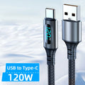 Fast Charge Cable LED Digital Display Nylon Cord Data Transmission