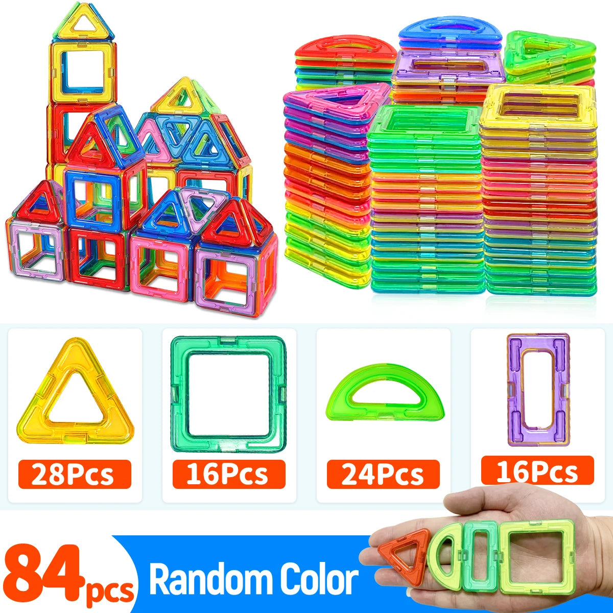 Magnetic Building Blocks DIY Magnets Toys medium size STEM Toys Construction Toys Learning Educational Magnet Toys