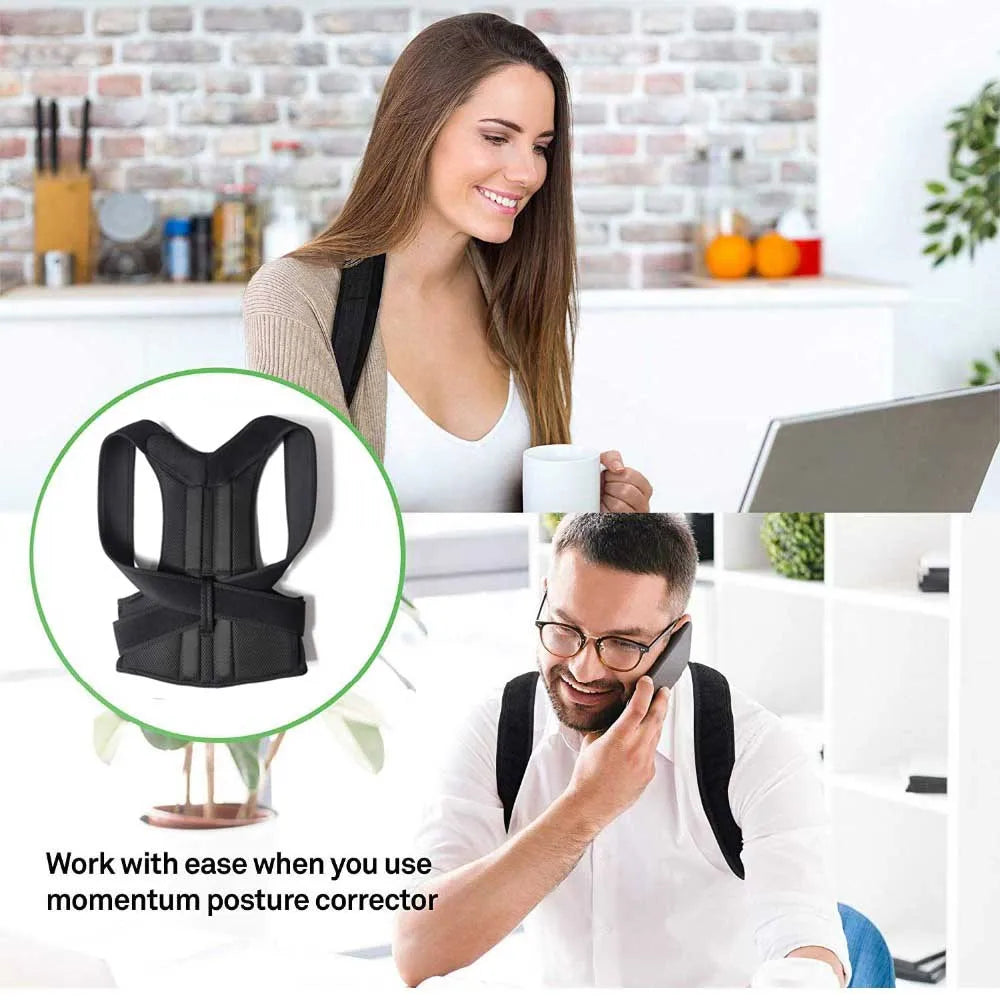 Adjustable Upper Back Posture Corrector Brace – Clavicle Support Shoulder Strap for Back Straightening and Posture Improvement