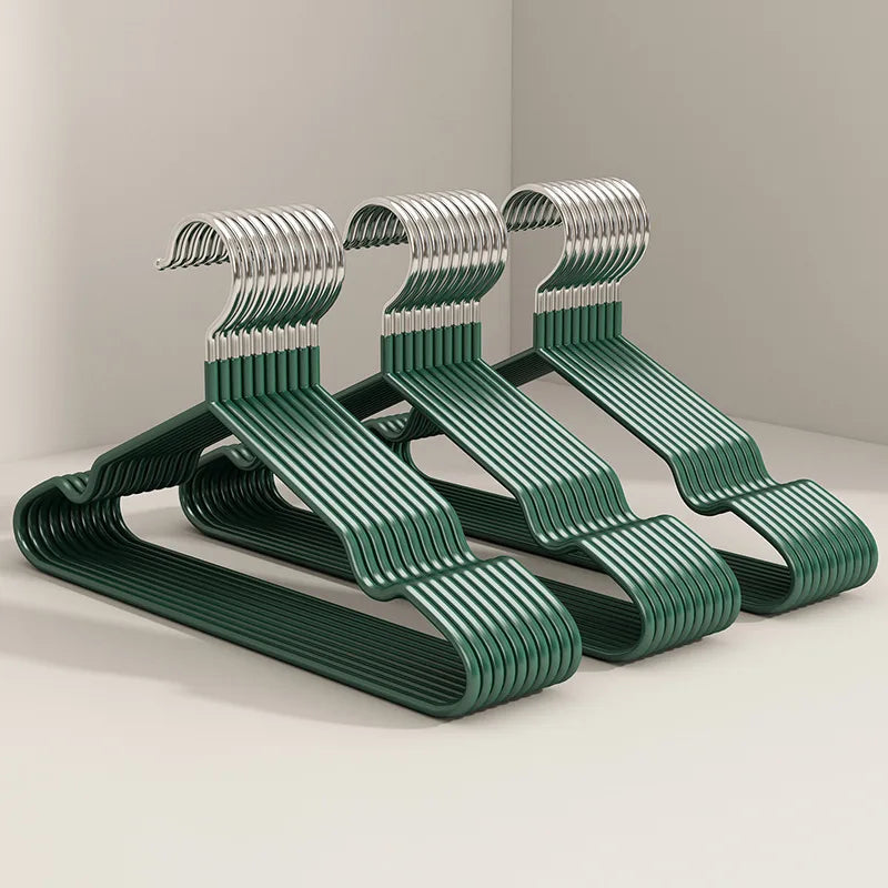10-Pack Metal Traceless Hangers: Non-Slip, Heavy-Duty Space Savers for Bedroom Closets