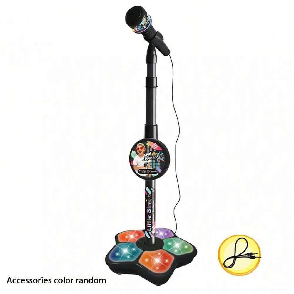 Kids Karaoke Microphone Stand with LED Lights