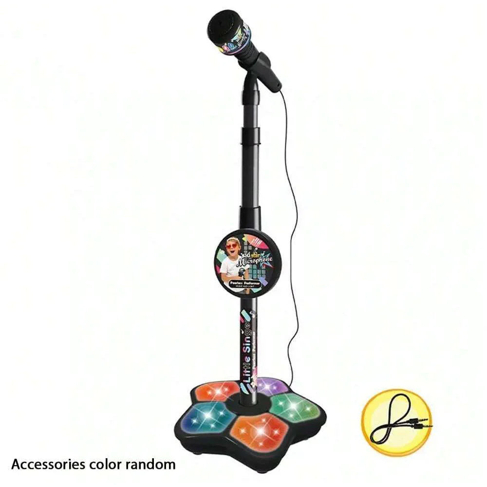 Kids Karaoke Microphone Stand with LED Lights