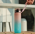 1 Liter Large Capacity Sports Water Bottle Leak Proof Colorful Plastic Cup Drinking Outdoor Travel Portable Gym Fitness Jugs