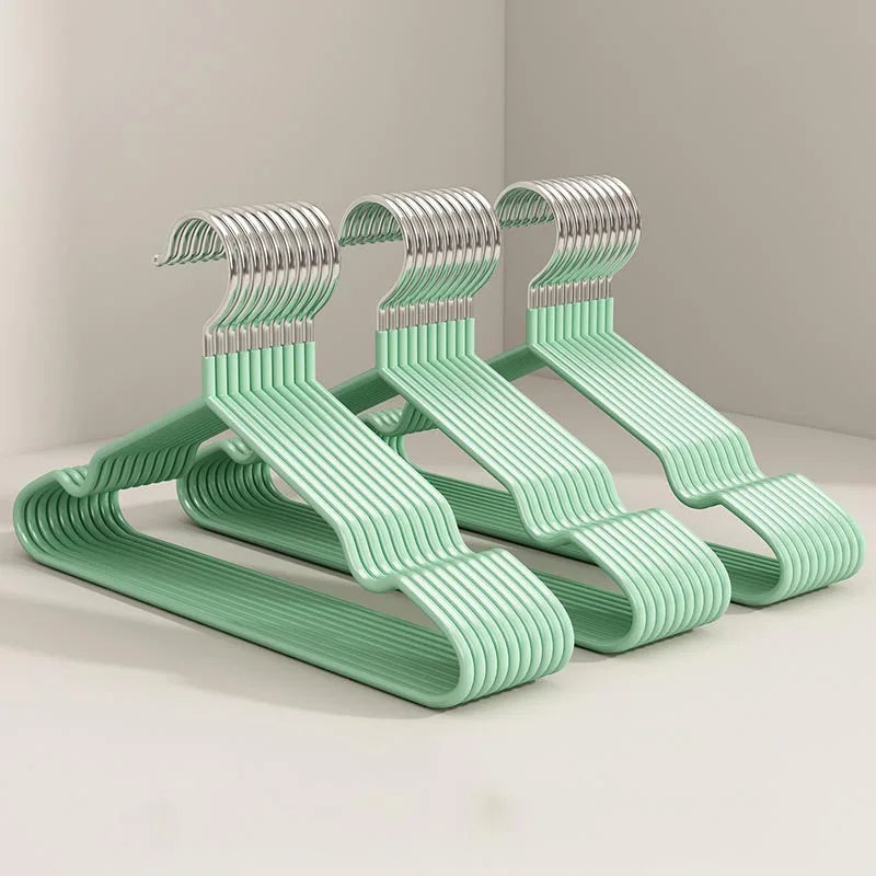 10-Pack Metal Traceless Hangers: Non-Slip, Heavy-Duty Space Savers for Bedroom Closets