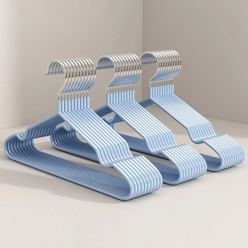 10-Pack Metal Traceless Hangers: Non-Slip, Heavy-Duty Space Savers for Bedroom Closets